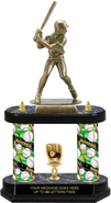 Baseball XL Antique Gold Tone Figure Two-Post Trophy [15 inch]