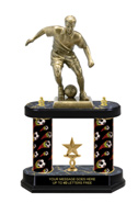 XL Antique Gold Tone Figure Two-Post Trophy [17 inch]