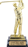 Golf Bright Gold Tone Figure - Male [9.5 inch] XL