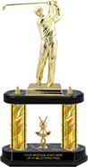 XL Bright Gold Tone Figure Two-Post Trophy [16 inch]