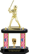 XL Bright Gold Tone Figure Two-Post Trophy [17 inch]