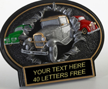 Antique Cars Burst Thru Ovals [7.25 x 5.25 inch] large