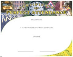 Full Color Certificates: Perfect Attendance