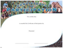 Full Color Certificates: Participation