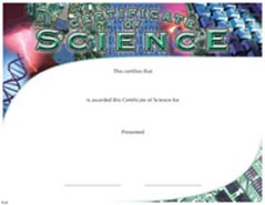 Full Color Certificates: Science