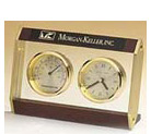 7.825 x 5.25 inch Floating Glass Clock and Thermometer