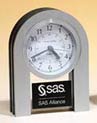 4.375 x 6 inch Arched Brushed Aluminum Clock