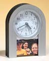 4.375 x 6 inch Arched Brushed Aluminum Photo Holder Clock