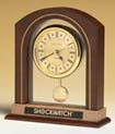 7.25 x 8 inch Arched Pendulum Clock with Walnut and Burl Finish