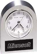 4.5 x 3.5 inch Brushed Silver Aluminum Clock