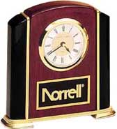 5 x 5.25 inch Rosewood & Black Stained Piano-Finish Table Top Clock