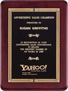 Rosewood Stained Piano Finish Plaque 