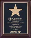 Cherry Finish Plaque with Gold Star [9 x 12 inch]