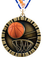 Basketball 3D Rubber Graphic Medal [2 inch]