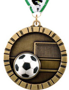 2 inch Soccer 3D Rubber Graphic Medal