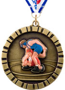 2 inch Wrestling 3D Rubber Graphic Medal