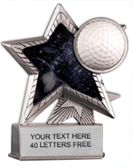 Golf Motion Star Resin Trophy [6 inch] large