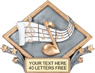Music Color Diamond Resin Trophy [7.5 x 6 inch]