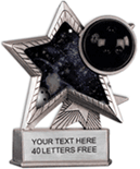 Bowling Motion Star Resin Trophy [4.5 inch] small