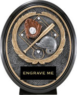 Baseball Oval Wreath Resin Trophy [6 x 5 inch]