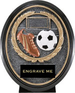 Soccer Oval Wreath Resin Trophy [6 x 5 inch]