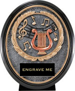 Music Oval Wreath Resin Trophy [6 x 5 inch]