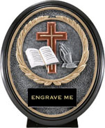 Religion Oval Wreath Resin Trophy [6 x 5 inch]