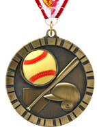Softball 3D Rubber Graphic Medal [2 inch]