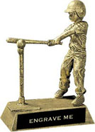 Tee Ball Resin Trophy - Female [7 inch]