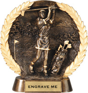 Golf Super Dimensional Resin Trophy - Female [7.25 inch] large