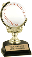 Baseball Trophy with Spinning Squeezable Ball