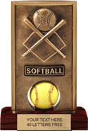 Softball Spinning Resin Trophy [5 inch] mini