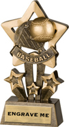 Baseball Shooting Star Resin Trophy [4.5 inch]