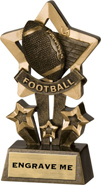 Football Shooting Star Resin Trophy [4.5 inch]