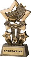 Swimming Shooting Star Resin Trophy [4.5 inch]