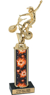 11 inch Interchangeable Column Trophy w/ Black Marble Base