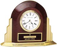9.625 x 7.5 inch Art Deco Clock with Gold Tone Metal Base