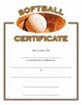 Sport Certificates: Softball [8.5 x 11 inch]