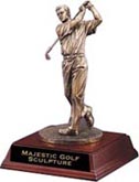 Golf Elegant Majestic Gold Resin Trophy - Male [10 inch]