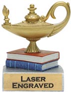 Lamp of Knowledge Painted Resin Theme Trophy [4 inch]