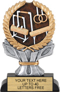 Gymnastics Wreath Framed Color Resin Trophy [6 inch]