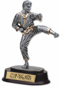 Martial Arts Pewter Finish Resin Trophy - Male [9 inch]