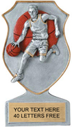 Basketball Shield Resin Trophies - Male [5.75 inch]