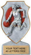 Basketball Shield Resin Trophies - Female [5.75 inch]