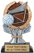 Volleyball Wreath Framed Color Resin Trophy [6 inch]