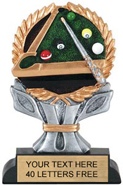 Billiards Wreath Framed Color Resin Trophy [6 inch]