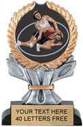 Wrestling Wreath Framed Color Resin Trophy [6 inch]