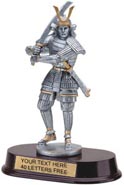 Samurai Swordsman Pewter Finish Resin Trophy [9.5 inch]