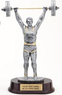 Weightlifter Overhead Press Pewter Finish Resin Trophy