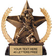 Soccer Star Resin Trophy - Female [6 inch]